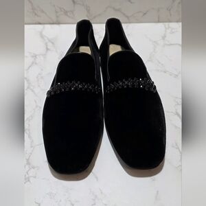 JIMMY CHOO BLACK BING Flat Shoes Suede Women's Size 41 US 11 Black no box top